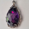 Sterling Silver and Amethyst Crystal pendant. 38gm. Silver