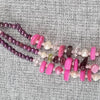 Pink, Purple and white natural gemstone and pinknecklace