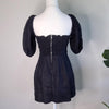 Verge Girl Black Linen Puff Sleeve Mini Dress Size 8 AU