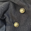 Jane Lamerton Black Textured Blazer with Gold Crest 14 AU