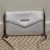 Liu Jo Silver Crossbody Wallet on Chain Metallic Faux Silver