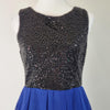 B.Darlin Black Sequin &amp; Blue Skater Dress AU 10