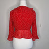 Bardot Red Polka Dot Wrap Blouse Red Size AU 8