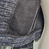 Bardot Cropped Tweed Jacket Navy Black Size AU 8