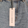 High-Waisted Denim Midi Skirt with Front Split Blue Size 8 AU