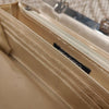 Olga Berg Metallic Mesh Evening Clutch Bag Champagne Beige .