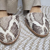 Django Juliette Snakeskin Leather Block Heel Sandals Size 37