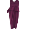 Sheike Strapless Peplum Midi Dress – Plum – Size 10