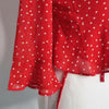 Bardot Red Polka Dot Wrap Blouse Red Size AU 8