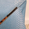 Colette Aqua Blue Snakeskin Clutch with Gold Bar Detail