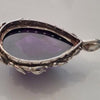 Sterling Silver and Amethyst Crystal pendant. 38gm. Silver