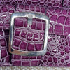 Cabrelli purple faux-croc handbag, silver buckle boldstyle