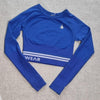 Ryderwear Blue Long Sleeve Crop Top Small