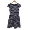 Portmans Navy Polka Dot Fit Flare Dress Size 8 AU