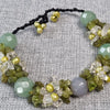 Natural beaded gemstone Green necklace. Excellent Green