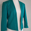 Jacqui E Teal Cropped Open Front Blazer Green Size 10