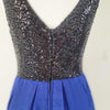 B.Darlin Black Sequin &amp; Blue Skater Dress AU 10