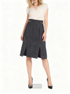 CELINE Paris Wool Cashmere Skirt Grey with Gold Chain, Size 8–10 AU