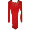 That's So Fetch Red mesh long sleeve bodycon dress 8AU