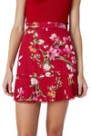 Forever New Red Floral Ruffle Mini Skirt Size 8 AU