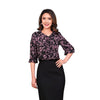 Portmans Floral Blouse Top Black And Pink Size 8 AU