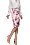 Forever New White Pink Floral Pencil Skirt Size 10 AU