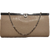 Olga Berg Metallic Mesh Evening Clutch Bag Champagne Beige .
