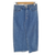 Seed Heritage Denim Midi Skirt Raw Hem Blue Size 6 AU
