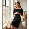 Apart Black Off-Shoulder Midi Dress With Tie Waist Size 10 AU