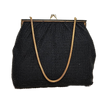 E. Munro ORNUM Clipper Evening Bag Black Mesh, Gold bag.