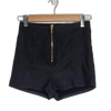 That's So Fetch Black Faux Leather Wet Look Shorts - Size 6 AU