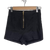 That's So Fetch Black Faux Leather Wet Look Shorts - Size 6 AU