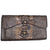 Guess Brown Embossed Croc Faux Leather Wallet Clutch Stud Detail Zip Buckle Closure