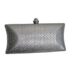 Silver Rhinestone Evening Clutch Bag – Includes 2 Chains