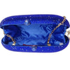 Miss Anne Royal Blue Rhinestone Evening Clutch Bag Gold Chain Strap