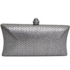 Silver Rhinestone Evening Clutch Bag – Includes 2 Chains