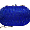 Miss Anne Royal Blue Rhinestone Evening Clutch Bag Gold Chain Strap