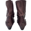Nine West Brown Leather Ankle Boots Size 8 – Wedge Heel Zip Detail