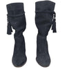 Trenery Black Suede Tassel Western-Style Boots | All Leather | Size EU 42 / AU 11