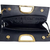 Giani Bernini Navy Blue Leather Shoulder Bag Gold Handle Crossbody Purse