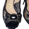 Elegant Osvaldo Black Martini Slingback Heels Leather - Made in Italy 6 AU