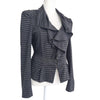 Cue in the City Striped Ruffle Peplum Jacket – Size 12 AU