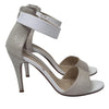 Wayne by Wayne Cooper Leather Nude White Snake Print Stiletto Heels Size 39 AU 8