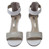 Wayne by Wayne Cooper Leather Nude White Snake Print Stiletto Heels Size 39 AU 8