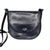 Vintage Black Genuine Leather Crossbody Saddle Bag