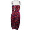 Worthington Red &amp; Purple Floral Midi Dress 12 AU