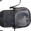 Vintage Black Genuine Leather Crossbody Saddle Bag
