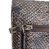 Guess Brown Embossed Croc Faux Leather Wallet Clutch Stud Detail Zip Buckle Closure