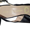 Elegant Osvaldo Black Martini Slingback Heels Leather - Made in Italy 6 AU