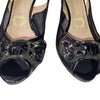 Elegant Osvaldo Black Martini Slingback Heels Leather - Made in Italy 6 AU